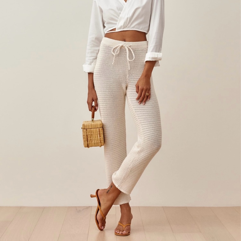 Reformation Rosso Open Knit Pant
